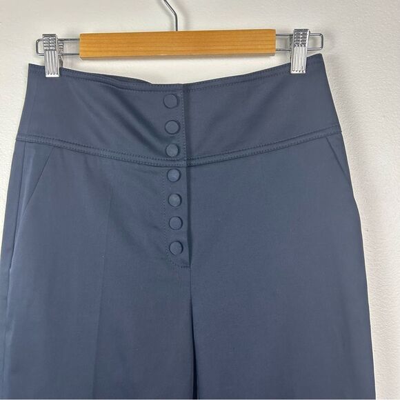 LEWIT Women's Navy Blue High Waist Trouser Dress Pants Button Size 6‎ - Picture 6 of 7